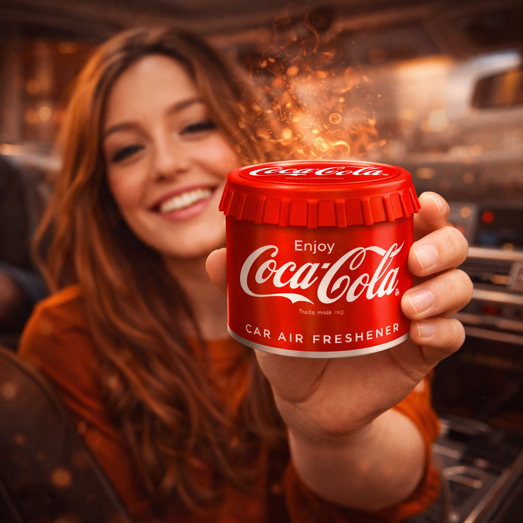 Odorizant Auto 3D Coca Cola Original, Tip conserva, Cupholder, Parfum Intens și Persistent, Design Realist, Vegan Friendly, ideal pentru masina birou casa, 4x Stickere auto Odorizant Auto 3D Coca Cola Original, Tip conserva, Cupholder, Parfum Intens și Persistent, Design Realist, Vegan Friendly, ideal pentru masina birou casa, 4x Stickere auto